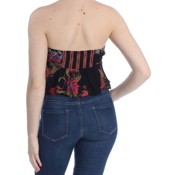 FREE PEOPLE Womens Black Tie Sleeveless Sweetheart Neckline Party Crop Top 12 - Picture 4 of 4